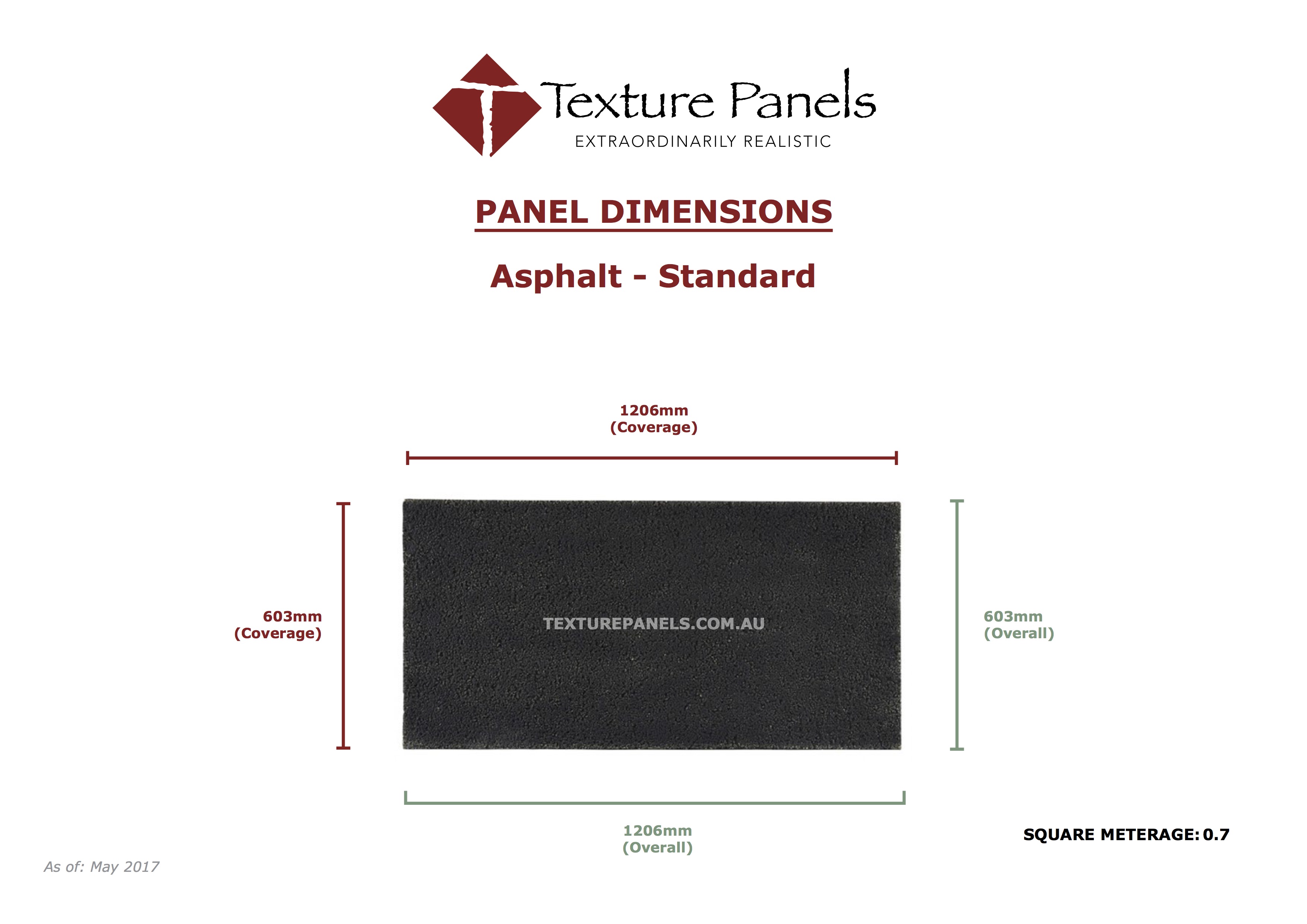 Asphalt Primed/Unfinished - Dimensions